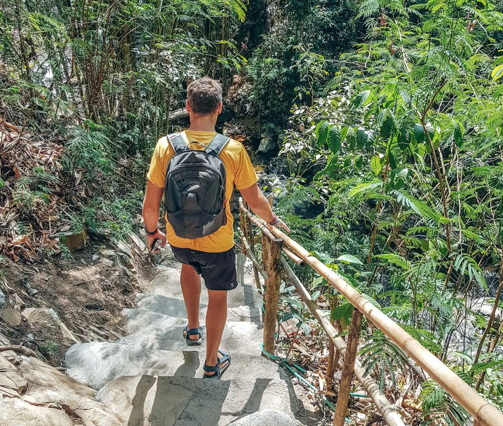 The stairs at Munduk Waterfall