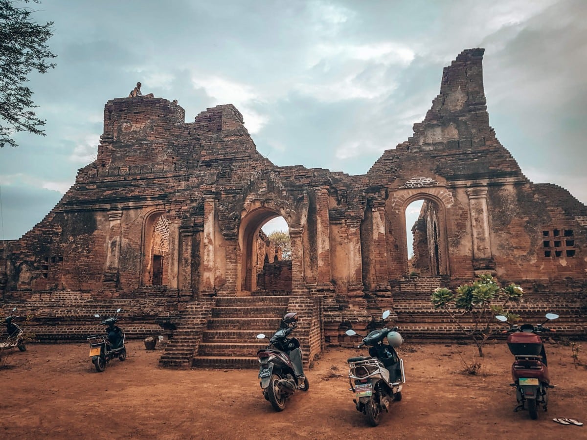 E bikes at Bagan temple