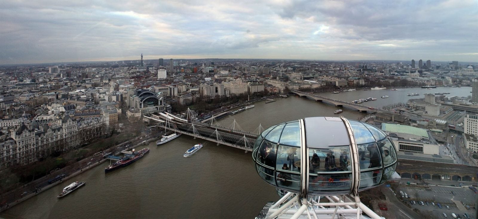 Birds eye view of the London Eye