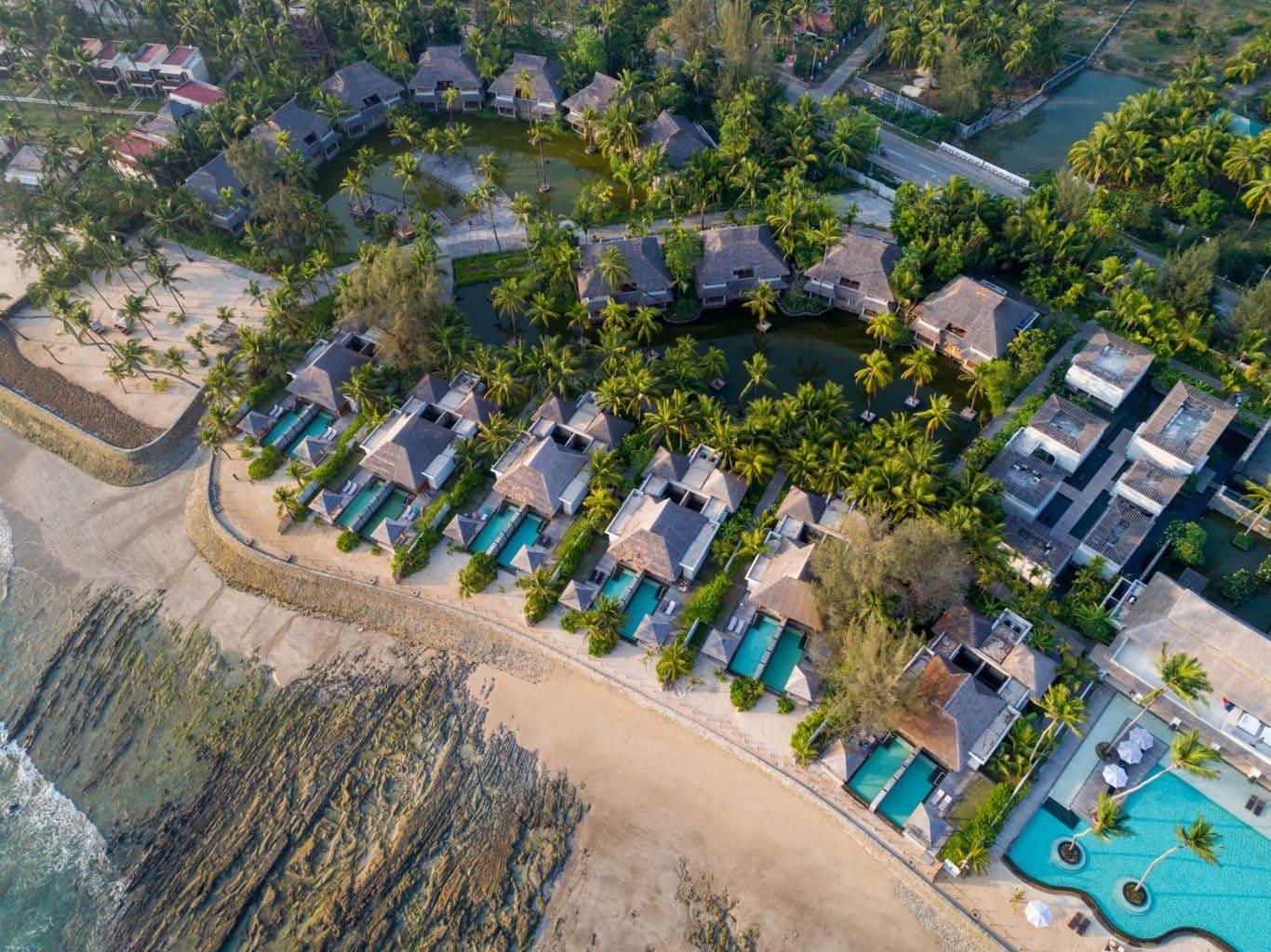 Aerial picture of Ngapali beach in Myanmar