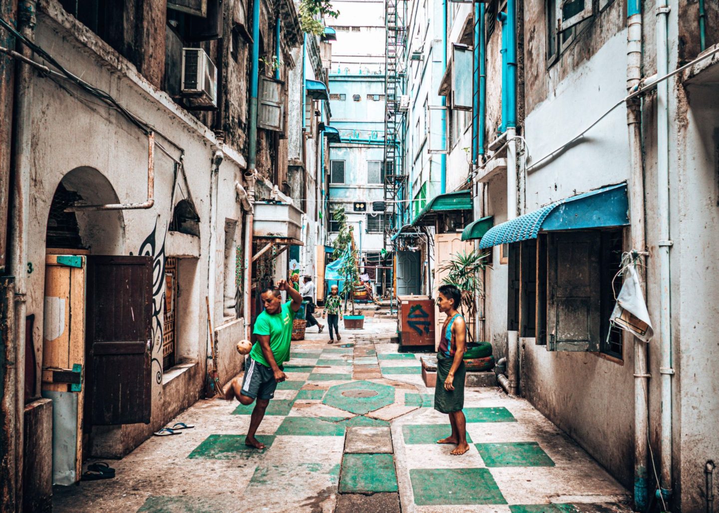 Yangon Street Art Sepak Takraw