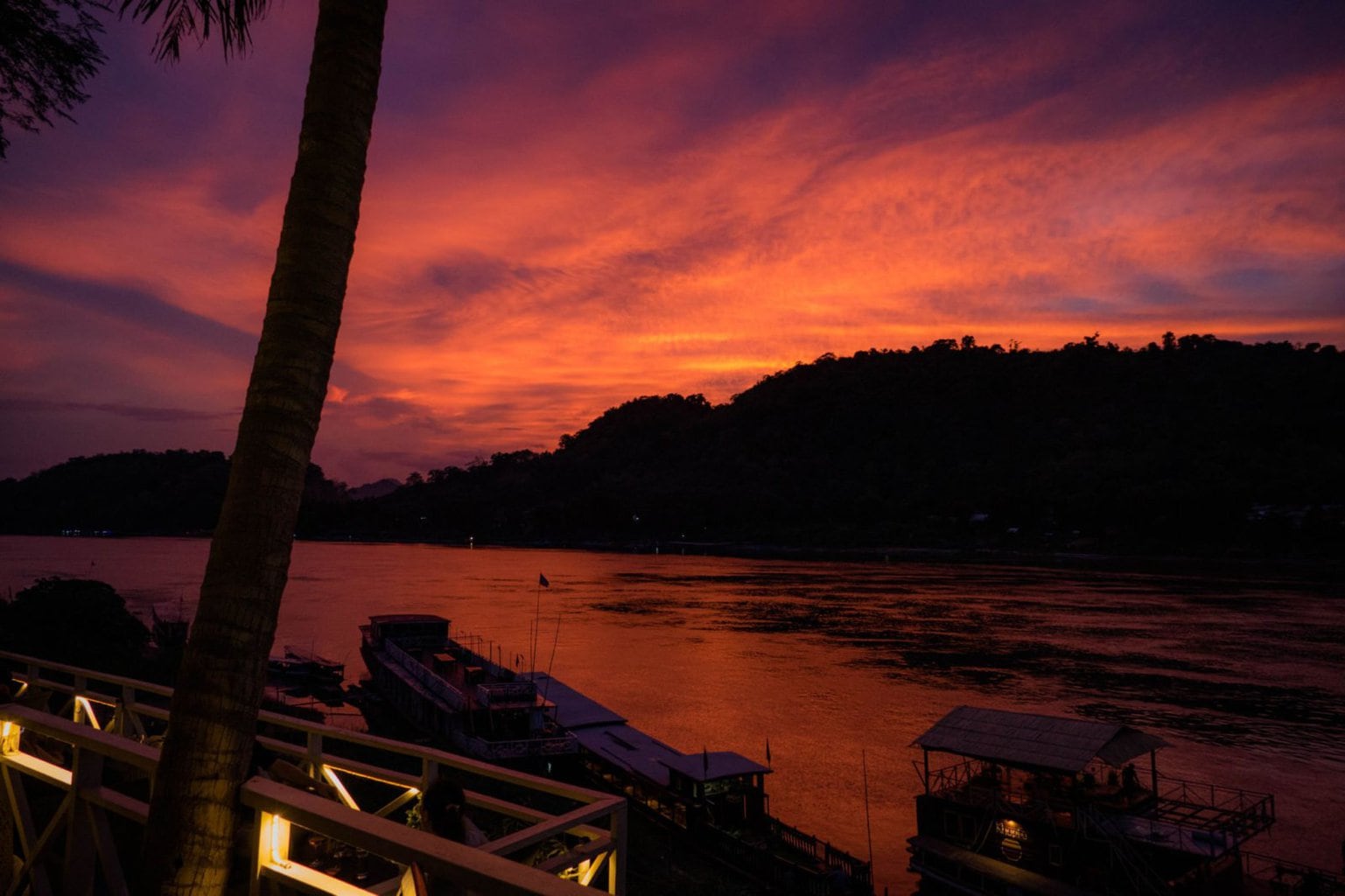 Belle Rive Bar sunset, Luang Prabang