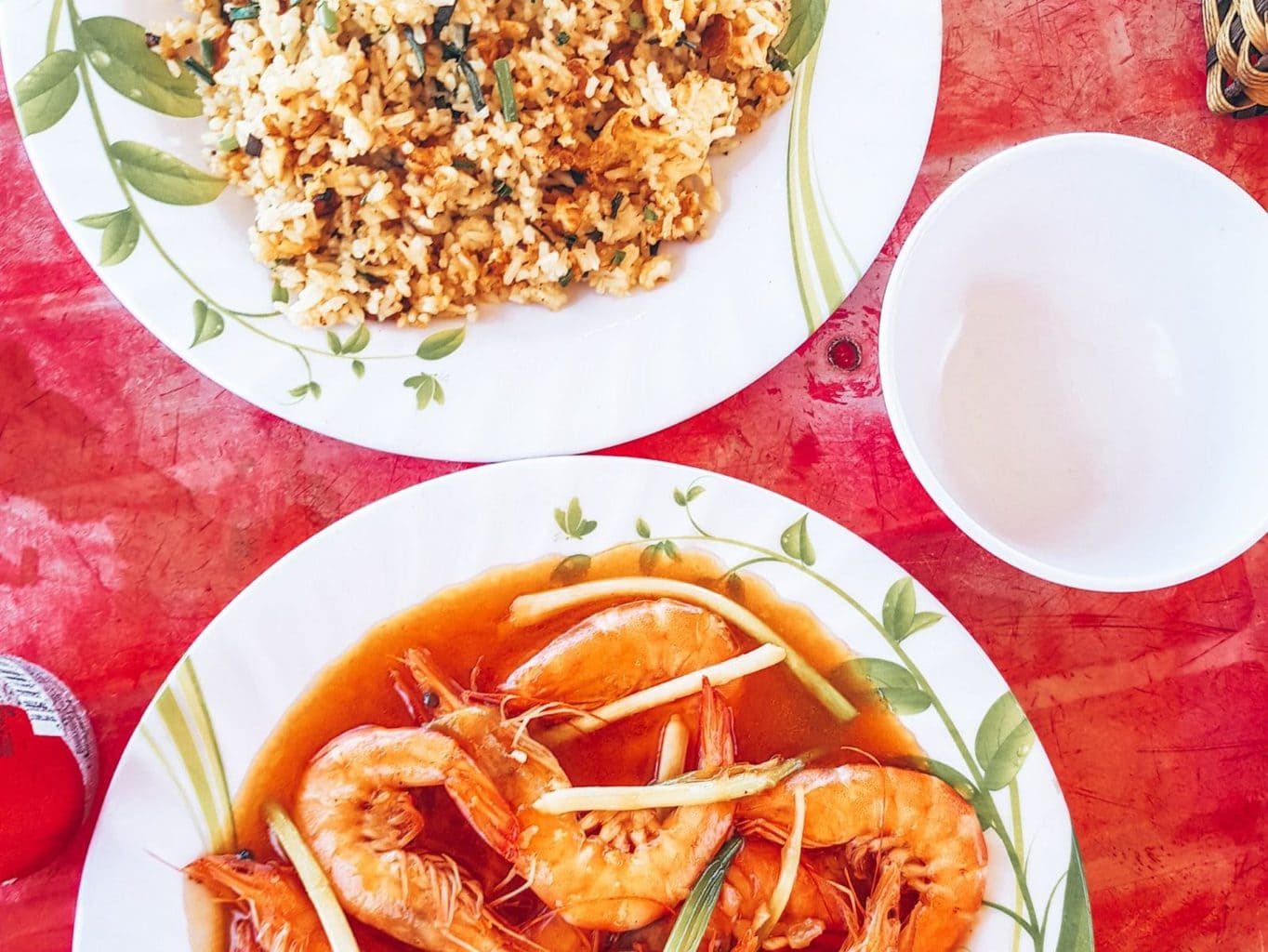 Photo of prawns and fried rice