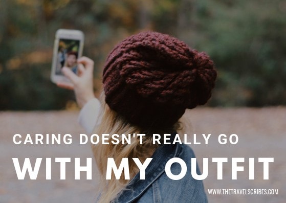 Cute captions for pictures of yourself - Graphic for Caring doesnt really go with my outfit