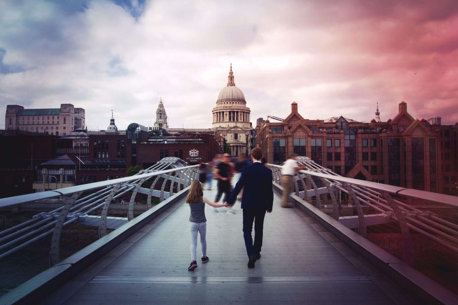 The Millennium bridge to St Pauls Cathedral in London, UK