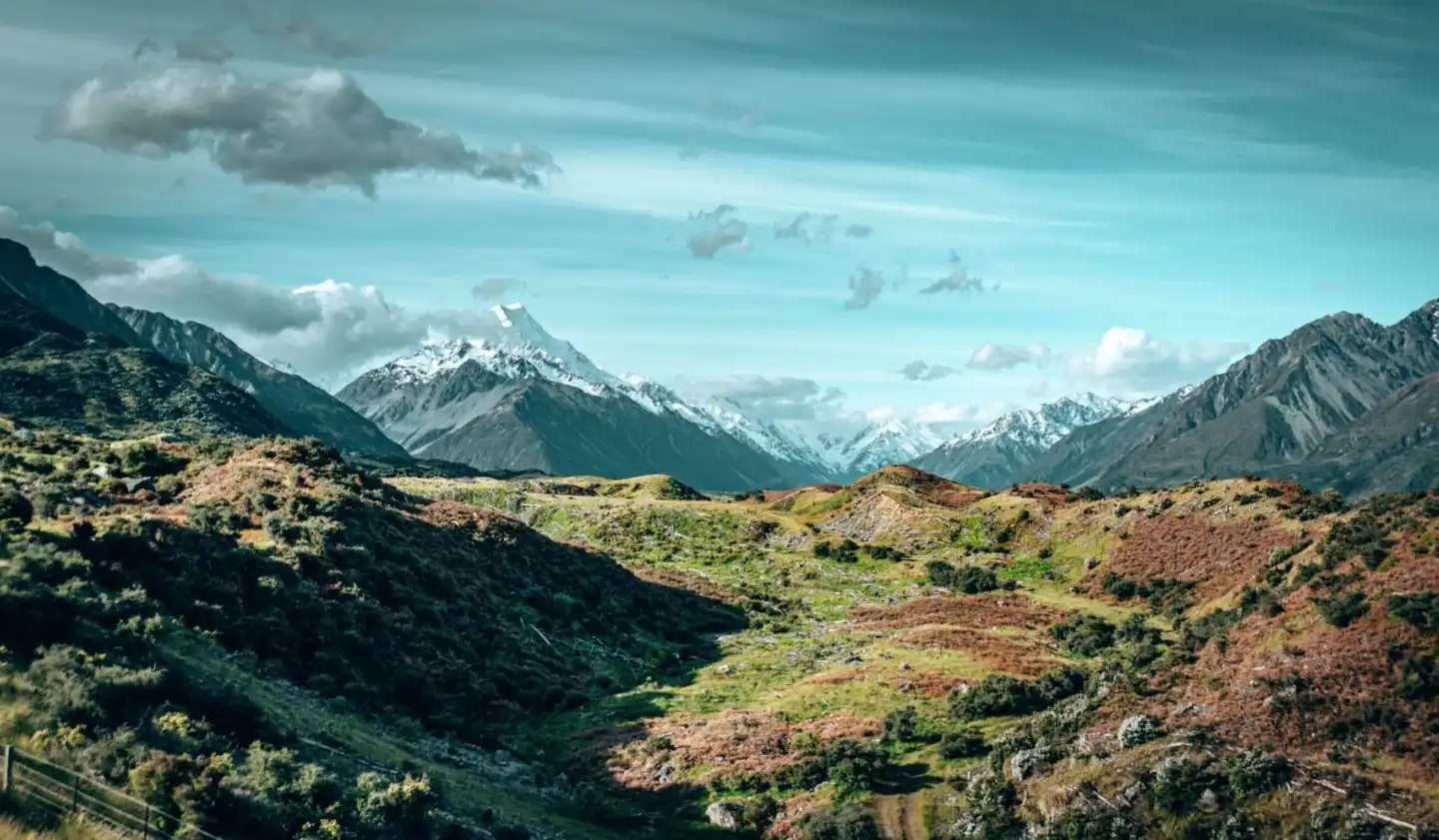 The valley view from the Tasman Glacier