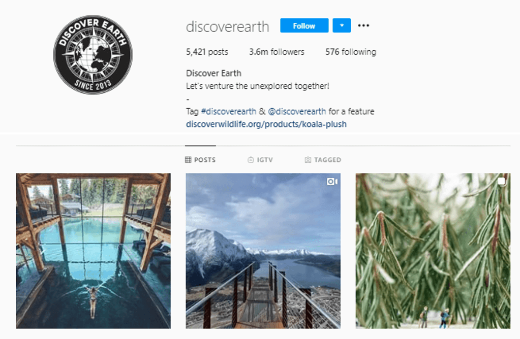 Nature Tag for Feature Instagram Accounts